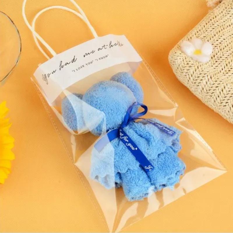 

1-10PCS Christmas Party Gift Coral Fleece Towel Bear Wedding Favor Creative Guest Present for Holiday Event Decoration Gifts 1PC синий