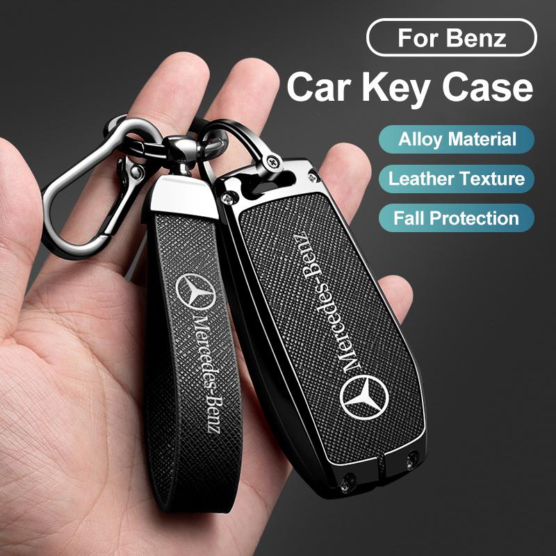 Zinc Alloy Leather Car Key Case Cover Shell For Mercedes Benz AMG A C E S G Class GLC CLE CLA GLB GLS W177 W205 W213 W222 X167