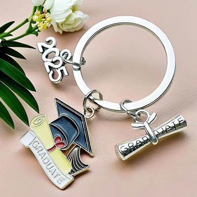 2025 Graduation Season Book Cap Keychain Creative Gift Unique Key Holder Memorial Significance Key Ring Bag Pendant Multi-Style
