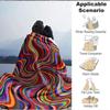 1pc Psychedelic Waves Blanket, Lightweight Flannel Throw Blanket for Sofa, Bed, Travel, Camping, Living Room, Office, Couch018