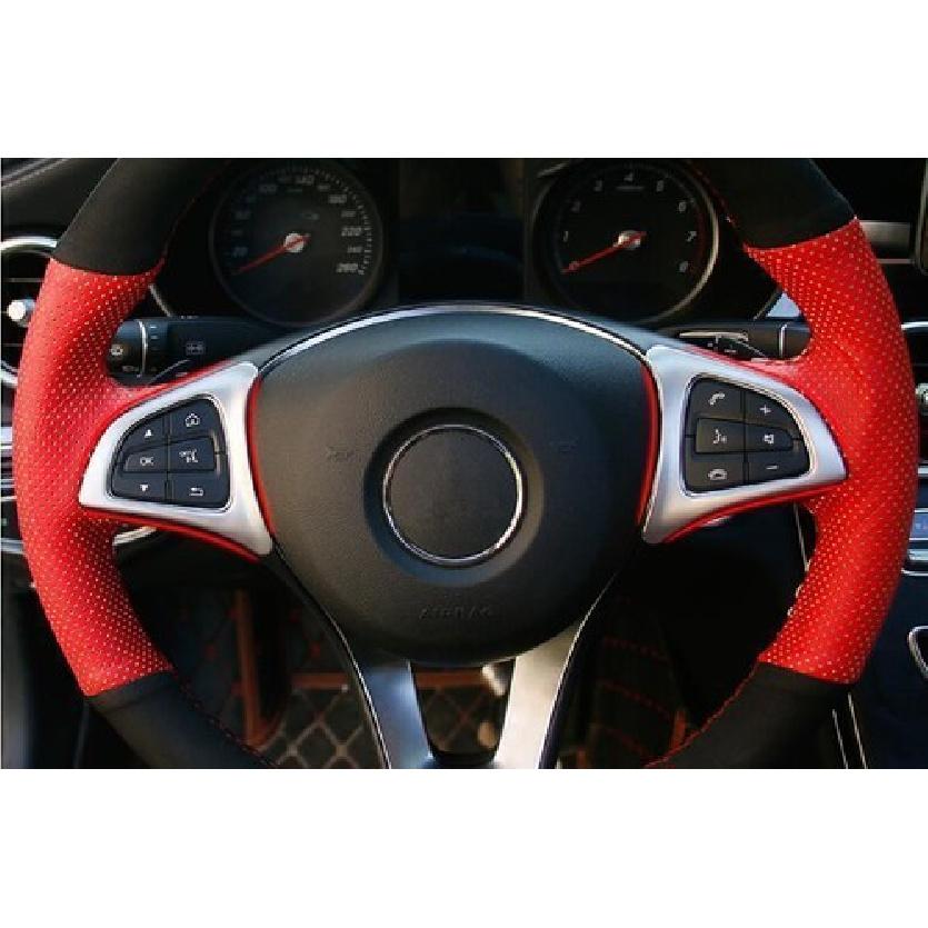 Steering Wheel For Benz A-Class W177 19-22 Cover Trim Button Frame Silver Steel