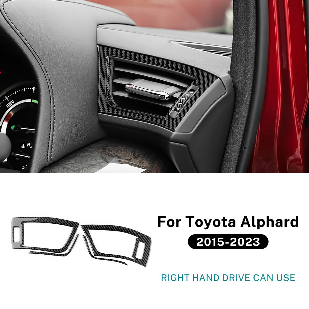 Real Soft Carbon Fiber Sticker For Toyota Alphard 2015-2018 2019 2020 2025 2025 2025 RHD Car Center Console Side Air Outlet Trim