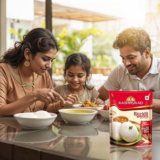 Aashirvaad Instant Mix Rice Idli, 200g Pack, 50 Rice Idlis In 3 Steps | Soft & Fluffy Idlis