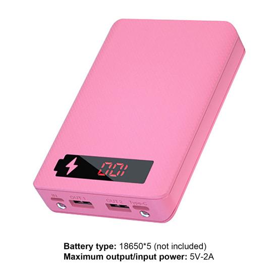 Scocca Power Bank L5 Staccabile Senza Saldatura Display Digitale LED Custodia Caricabatterie Portatile 5x18650 per Smartphone
