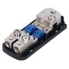 2 Way Fuse Holder Box 1 In 2 Out Distribution Block for Car Yacht Boat Stereo Audio Modification