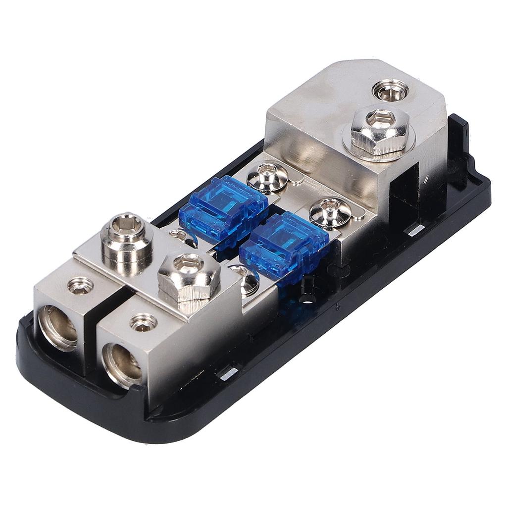 2 Way Fuse Holder Box 1 In 2 Out Distribution Block for Car Yacht Boat Stereo Audio Modification