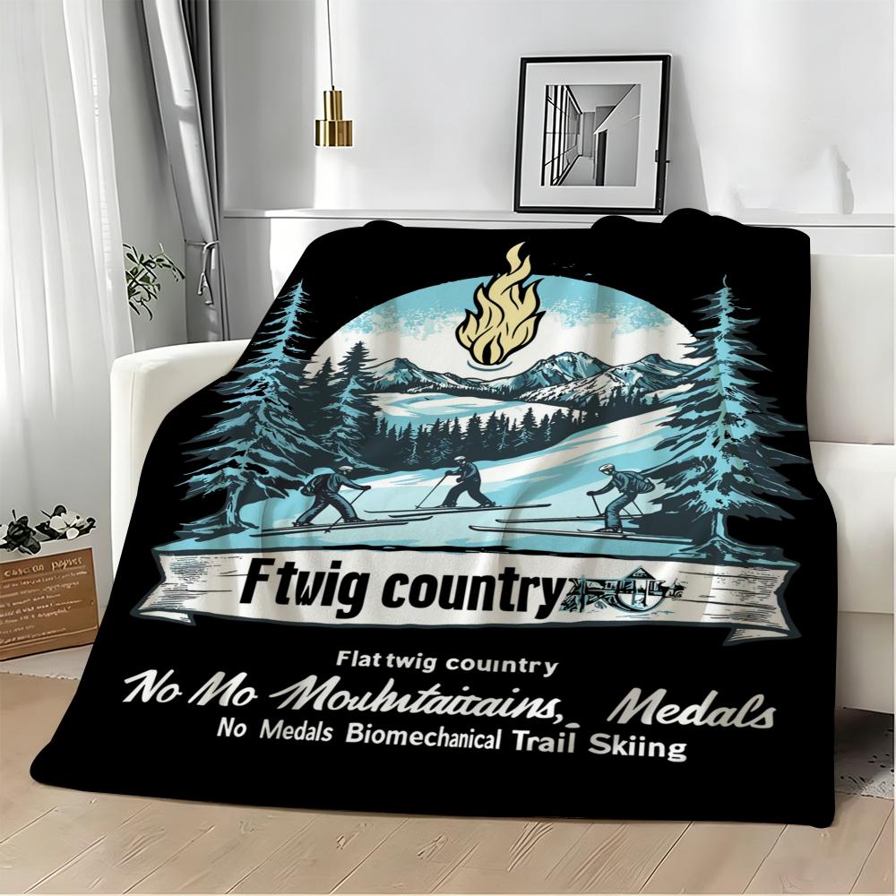 Illustration O-Outdoor Adventure Throw Soft Warm Throw Blanket for Bedroom Living Room Bed Travel Camping Picnic Gift