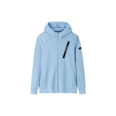 Anta Solid Color Thick Knit Sports Jacket With Hood Men Jackets Light-Blue 152337709N-1