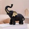 1 Piece of Black Gold Lucky Elephant Statue Ornament, Accessible Luxury Art Style, Living Room Desktop Decoration, Home Soft Decoration Display Good