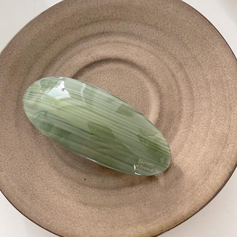 Pinza para el cabello con ácido acético coreano, pinza de resorte para niñas, horquilla francesa grande, tocado, horquilla de arco elíptico brillante, accesorios para el cabello