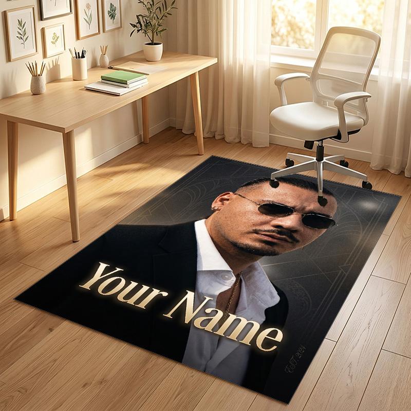 Personalized Crystal Velvet Carpet,Apache 207 Custom Printed Name, Plush Area Rug For Home Indoor Decor