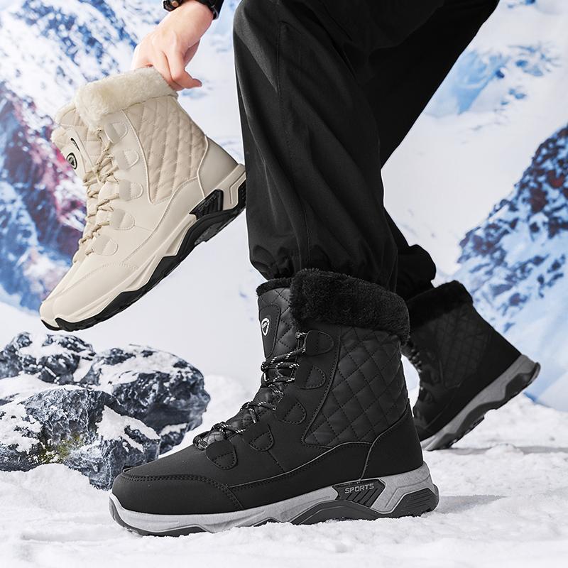 Herren Winter Schneestiefel Damen Warme Wanderstiefel Unisex Langlebige Outdoorstiefel für Paare Übergröße