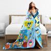 Kuchipatchis Mametchi Flannel Blankets  Warm Throw Blanket for Bedroom Travel Novelty Bedspread Sofa Bed Cover