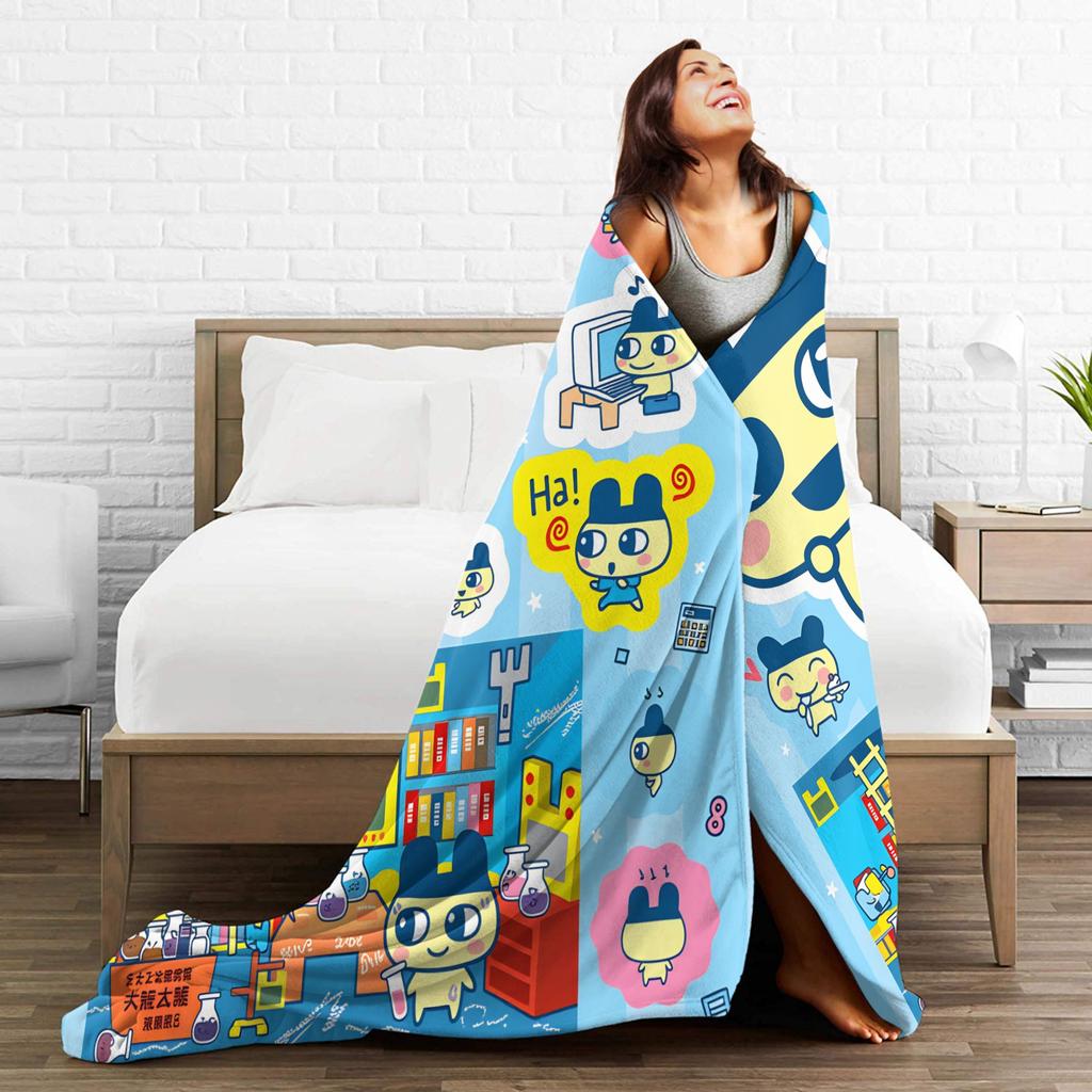 Kuchipatchis Mametchi Flannel Blankets Warm Throw Blanket for Bedroom Travel Novelty Bedspread Sofa Bed Cover