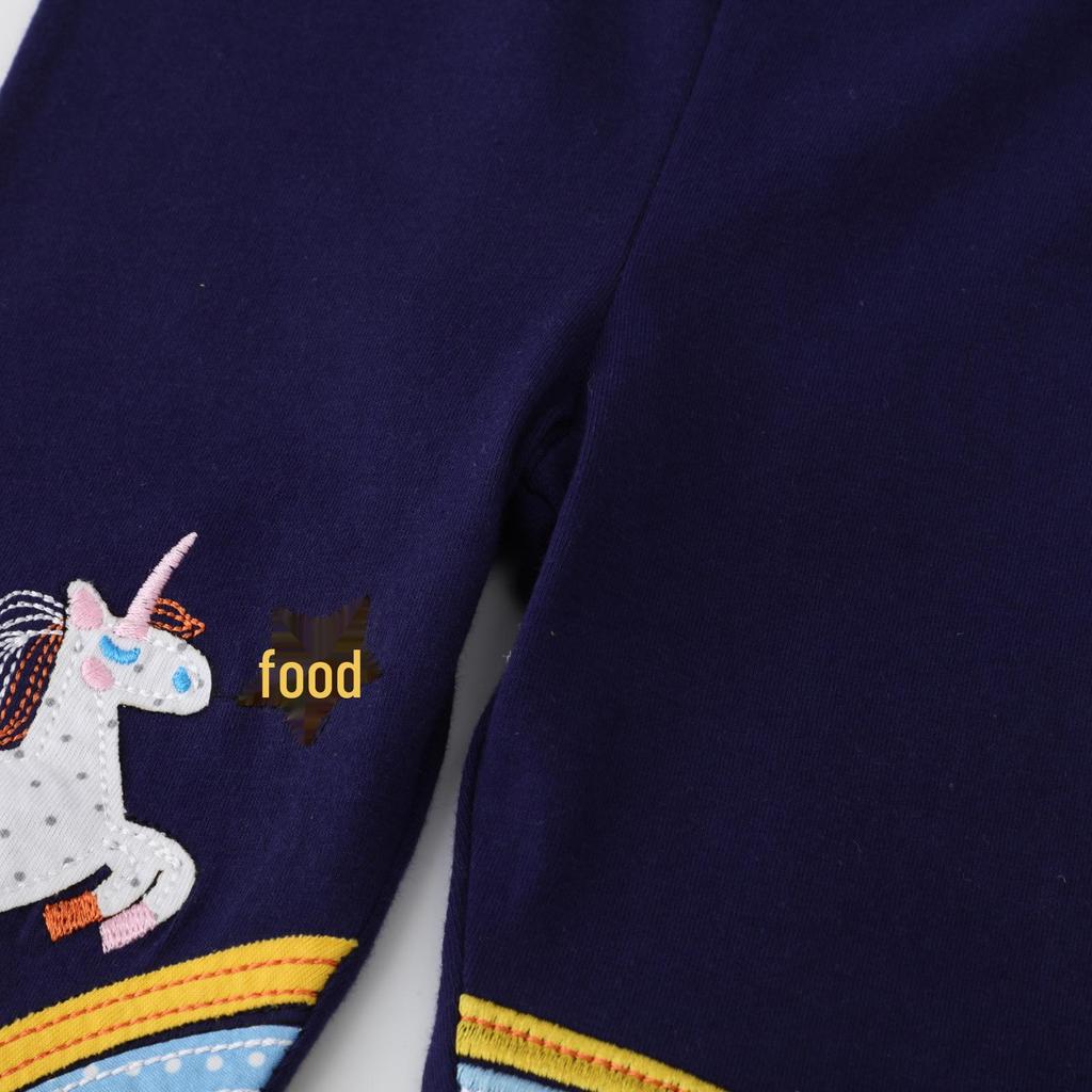 Unicorn Embroidered Girls' Leggings - European & American Style for Spring & Summer