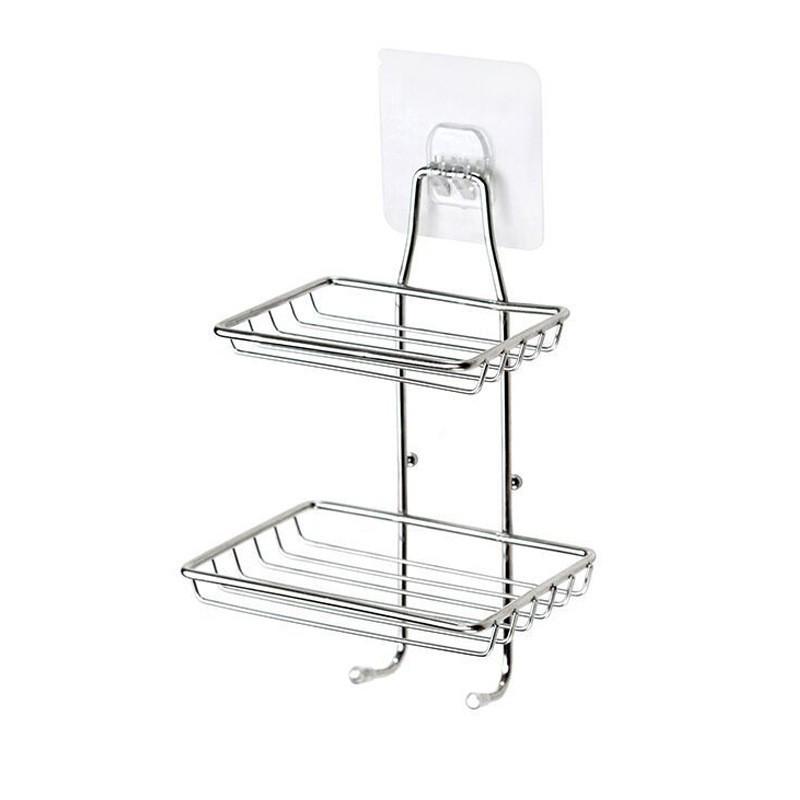 Punch-Free Bathroom Corner Shower Shelf - Wall-Mounted Storage for Kitchen & Bath