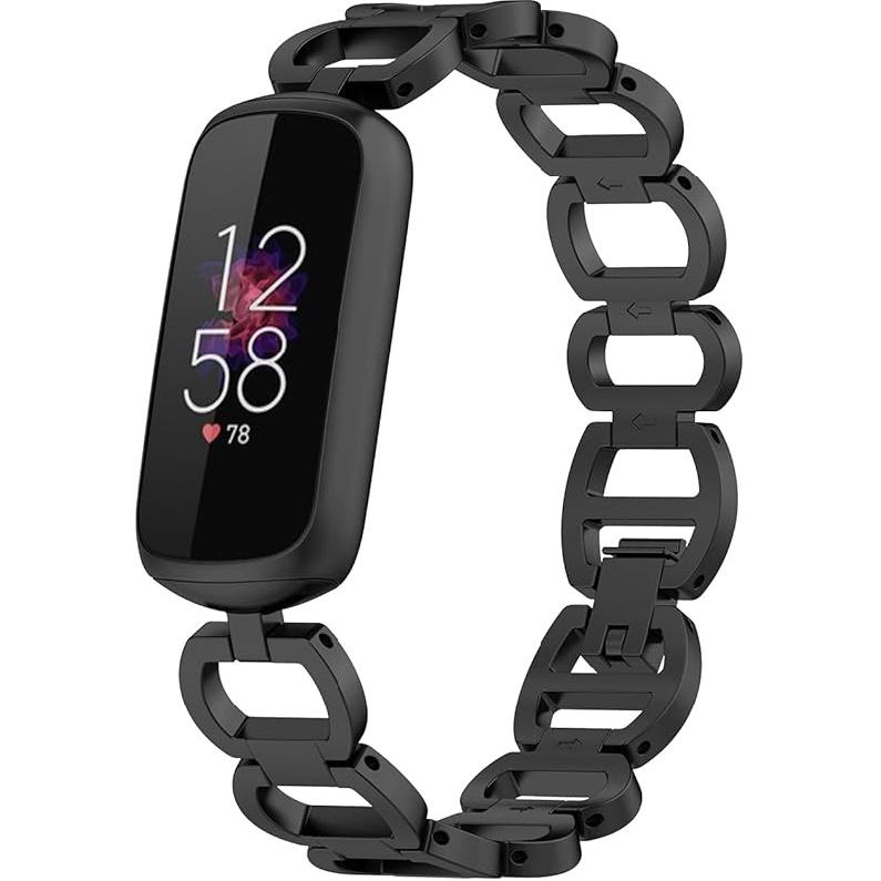 

Совместимый с Fitbit Luxe ремешок Регулируемый браслет Parker из нержавеющей стали Запасные ремешки Классические нарядные ремешки для аксессуаров Luxe для чёрный