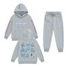Kids' Long Sleeve Loose Pullover Letter Print Drawstring Hooded Sweatshirt Sweatpants Set