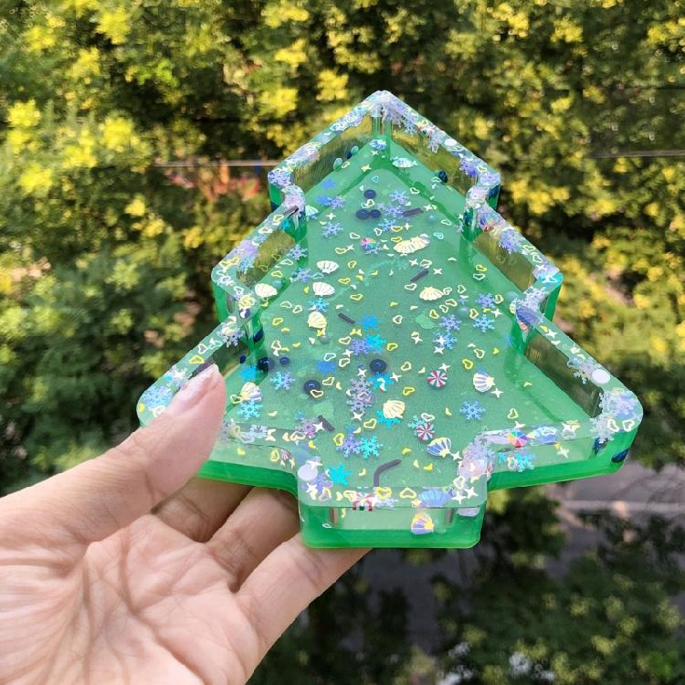 Silikonform für Servierplatte in Weihnachtsbaumform Epoxid Schmuckaufbewahrungsschale Form Partydekoration Zubehör