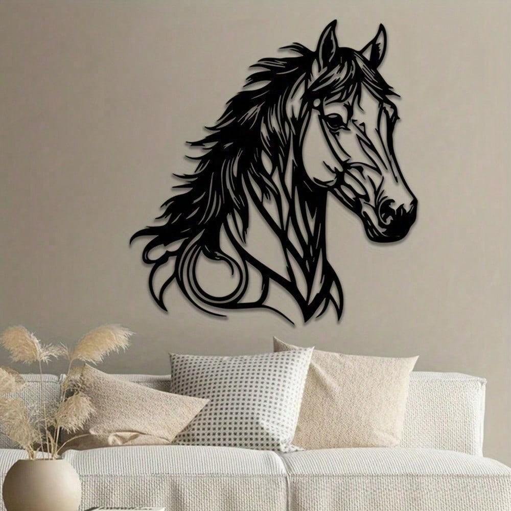 Metal Horse Wall Art Home Decor Rustproof Sculpture Perfect Gift for Horse Lovers
