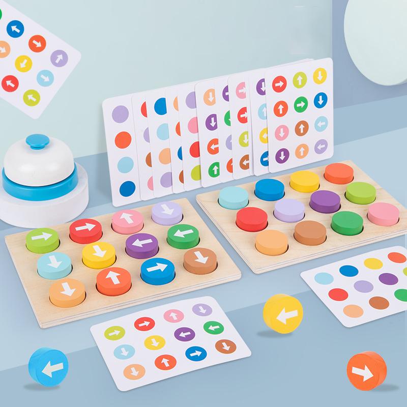 

Montessori Color Arrow Direction Board Game Children Toys Wooden Sorter Parent-Child Interactive Thinking Training Puzzle Game