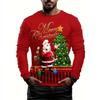 Autumn Round Neck Fashionable Versatile Leisure 3D Long Sleeved T-shirt Fun Portrait Printed T-shirt Men Loose Large T-shirt