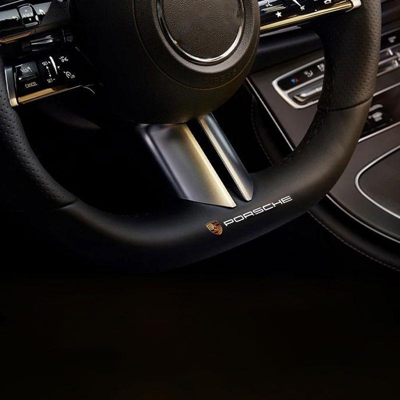 Car Interior Random Stickers Car Steering Wheel Decal Goods For Porsche Boxster Cayenne Panamera Macan Cayman 911 918 996 917 991