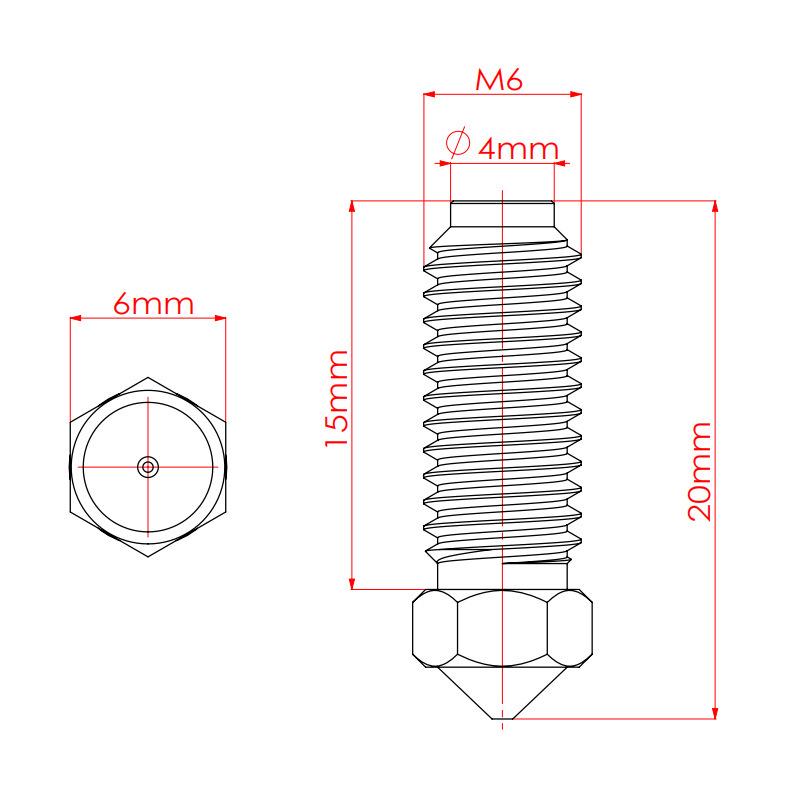 Anycubic Kobra 3D Printer Hardened Steel Nozzle - Ultra-High Hardness, High Quality