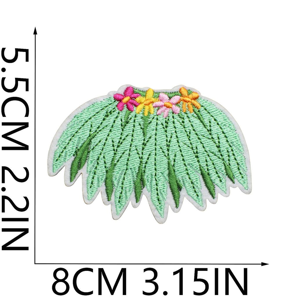 Cabin Embroidery Cloth Sticker Hawaii Travel Decoration Patch Sticker Yay Tree Pineapple Computer Embroidery Patch Flamingo