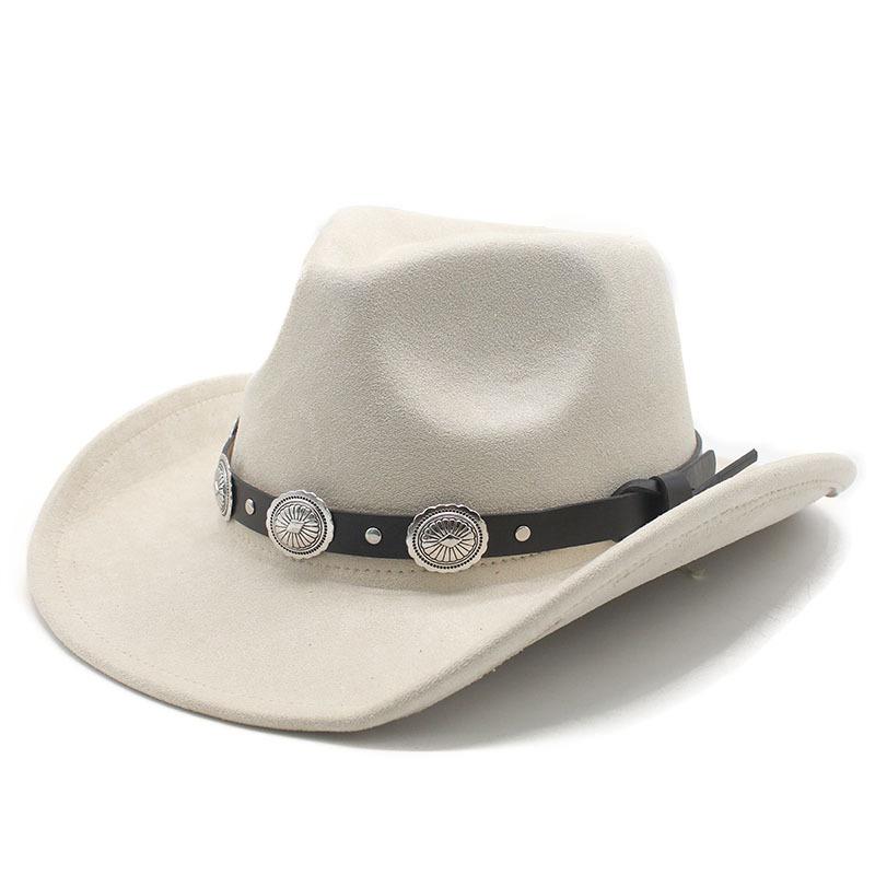 Hot-selling retro bull head western cowboy hat men and women, Tibetan suede jazz hat, big-brimmed top hat