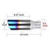 2.5 Inlet Exhaust Tips 2.5 To 4 Inch Exhaust Tip 12" Long Stainless Steel Universal Exhaust Tail Tip for 2.5" Outside Tailpipe