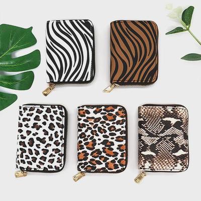Pouzdro na karty ve tvaru harmoniky s leopardím potiskem: Stylová, velkokapacitní, vícepřihrádková, proti krádeži peněženka na mince pro muže a ženy