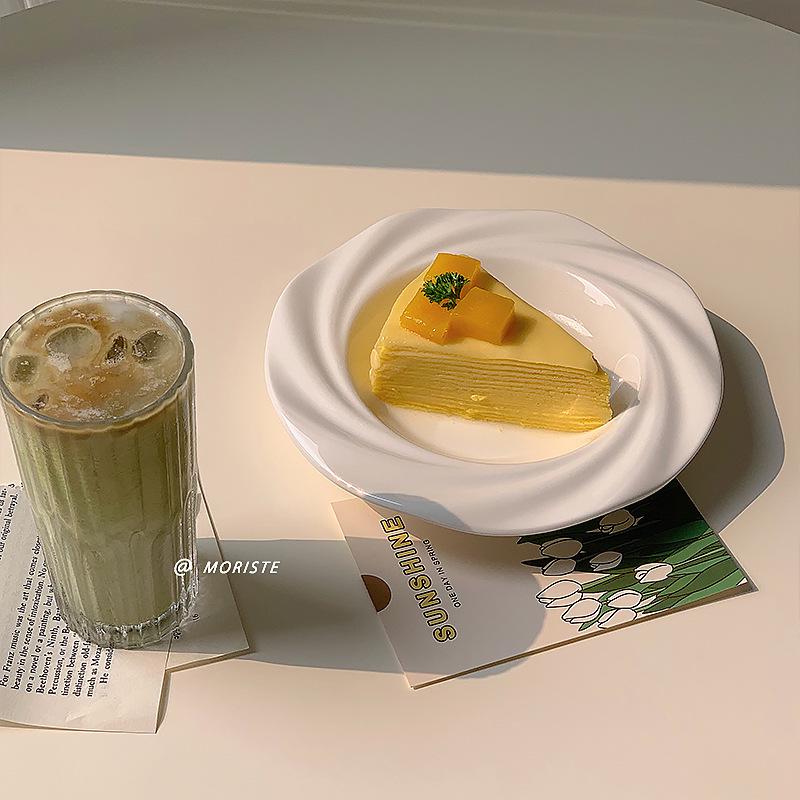 Hochwertige weiße Keramik Dessert- und Pastateller für den Hausgebrauch