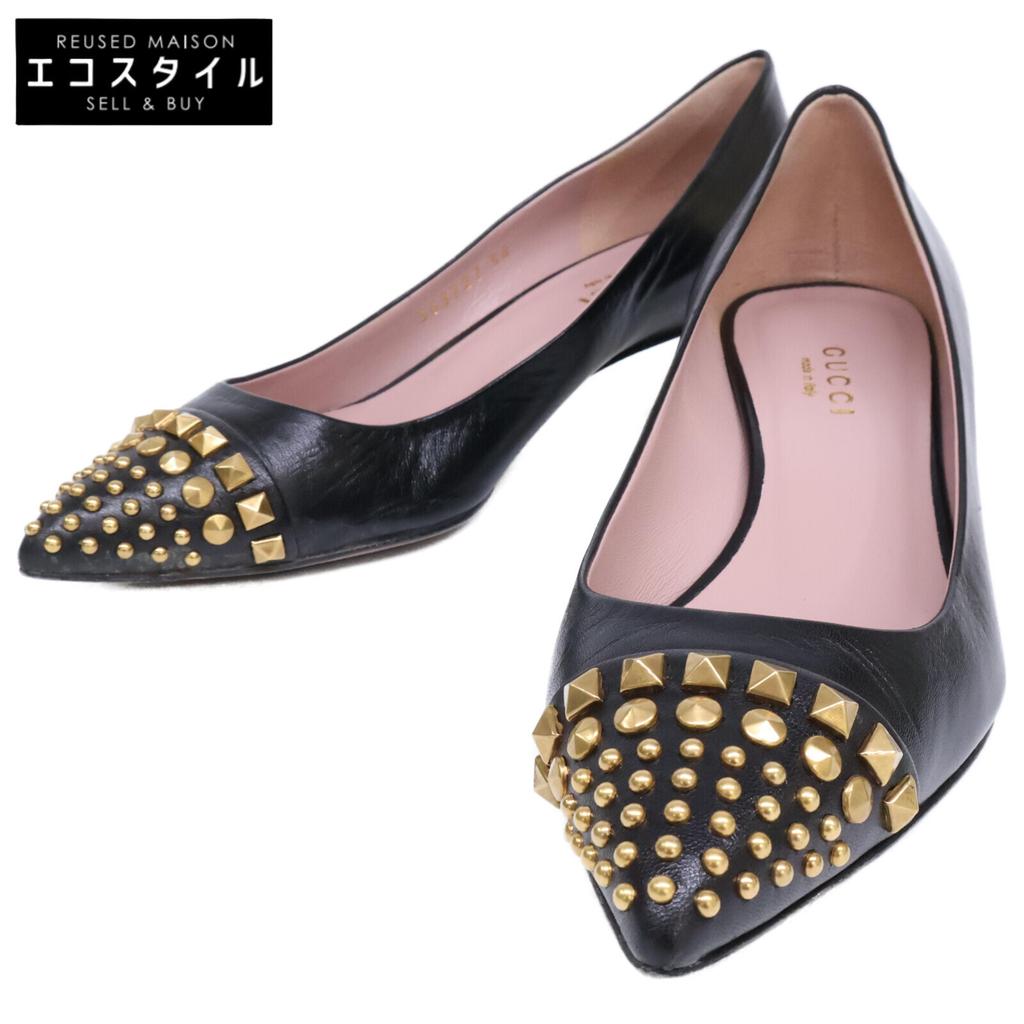 GUCCI 353727 Studs Pumps/ shoes 34 blackUsed