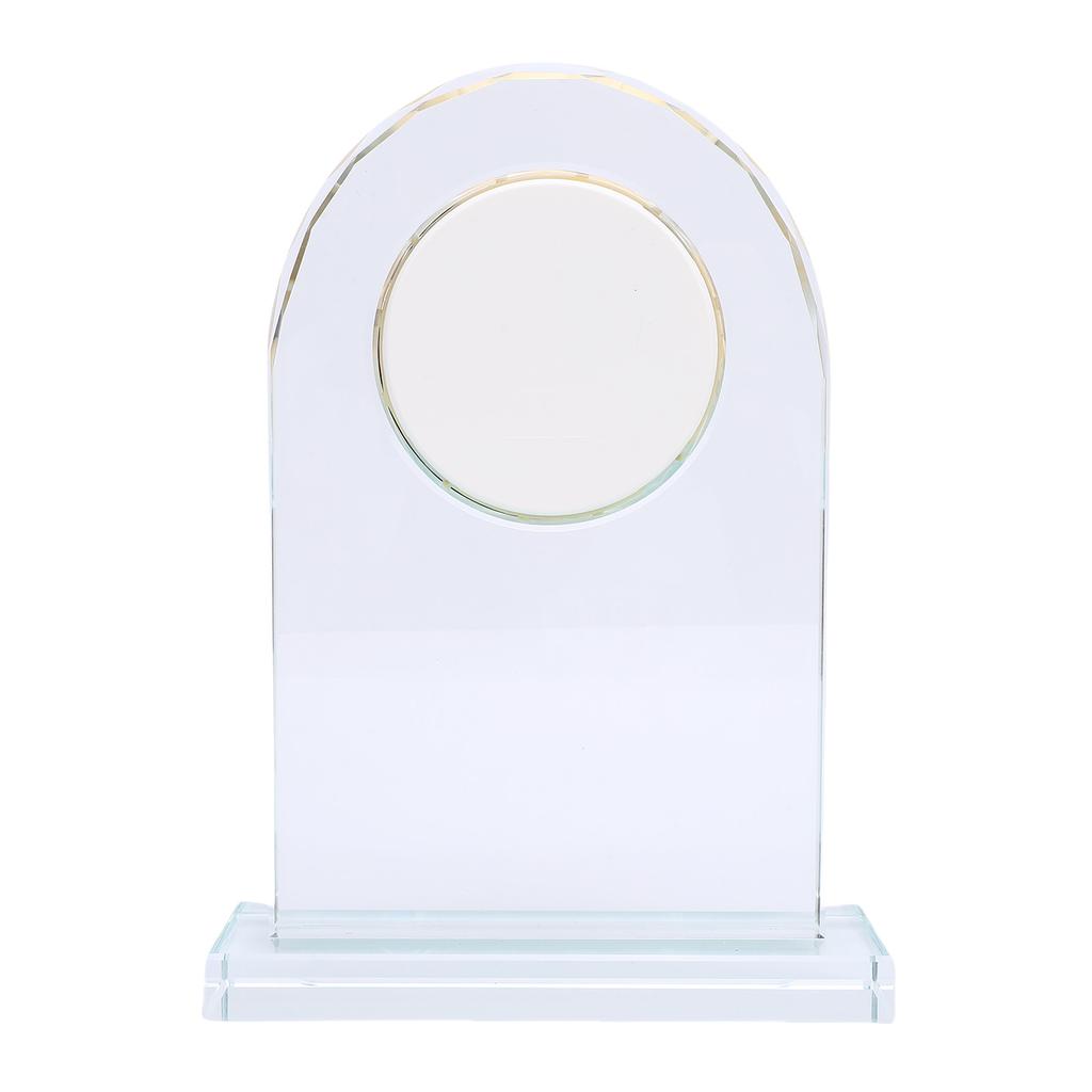 Glass Clock with Base Crystal Unique Plaque Home Desk Ornament for Men Women Colleagues Teachers Friends Retirement