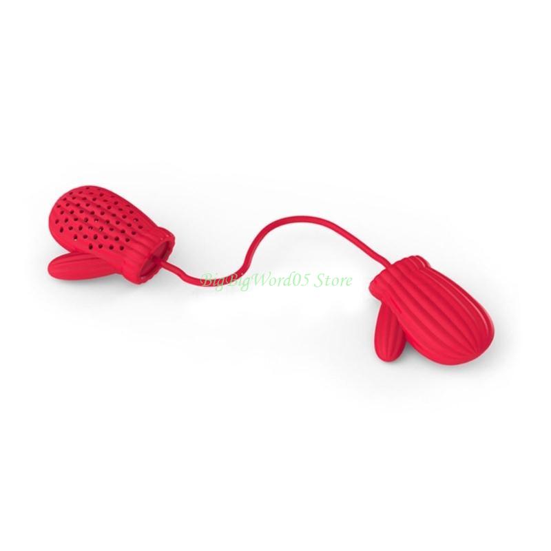 

24TE Silicone Tea Strainers Glove Santa-Claus Pipe Hourglass Tea Infuser for Loose Tea Cup Filter for Herbal Spices