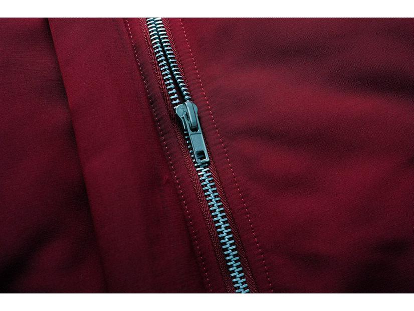 Korean Style Black Zippered Mid-Length Linen Coat