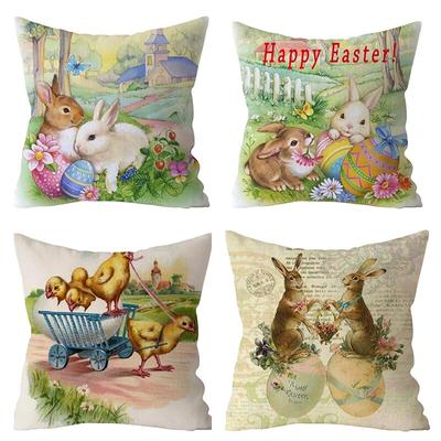 Heimdekoration Osterkollektion Bedruckte Kissenbezüge aus Pfirsichhaut Sofa Stuhl Kissenbezüge Schlafzimmer Raumdekoration