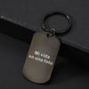 Double-Sided Engraved Rounded Rectangle Dog Tag Pendant Keychain for Long-Distance Relationships and Memorials