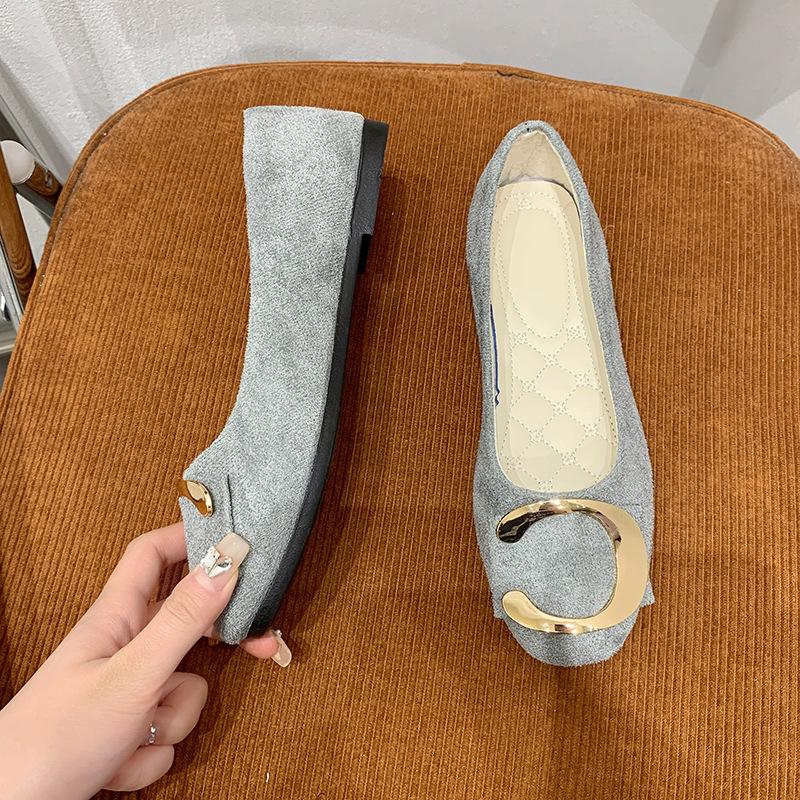 Γυναικεία Φλατ Παπούτσια με Μεταλλική Αγκράφα Μεγάλα Μεγέθη Παπούτσια Εργασίας