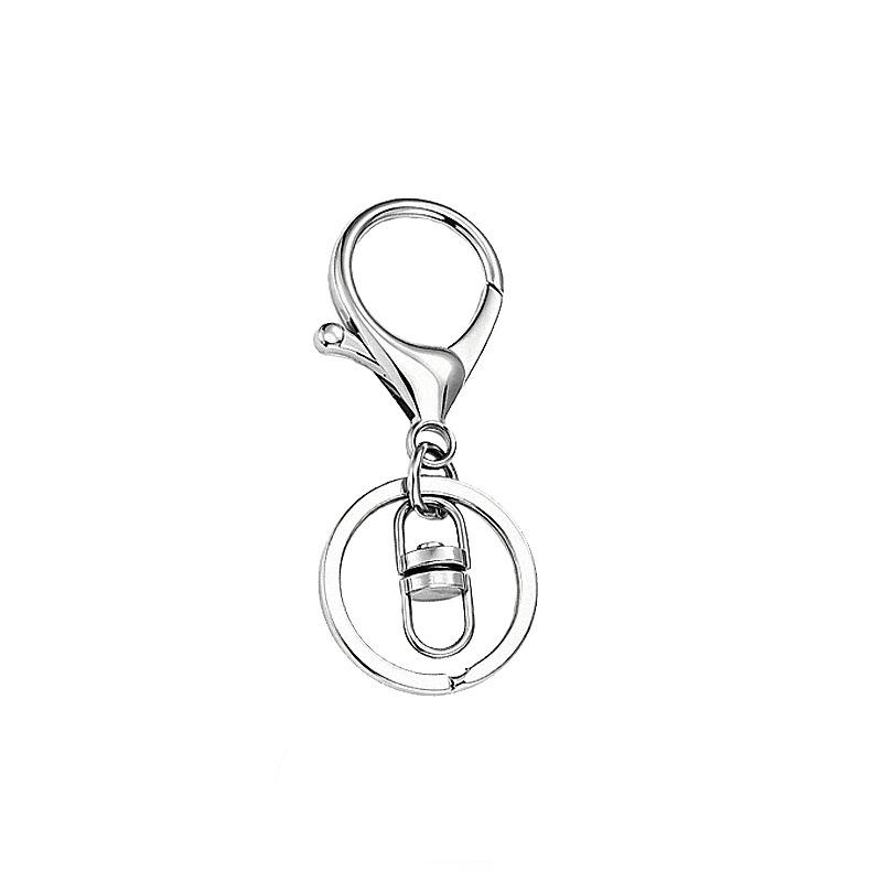 Alloy Lobster Clasp Keychain Pendant Set: 8-Shaped Buckle & Four-Section Chain Jewelry Accessories.