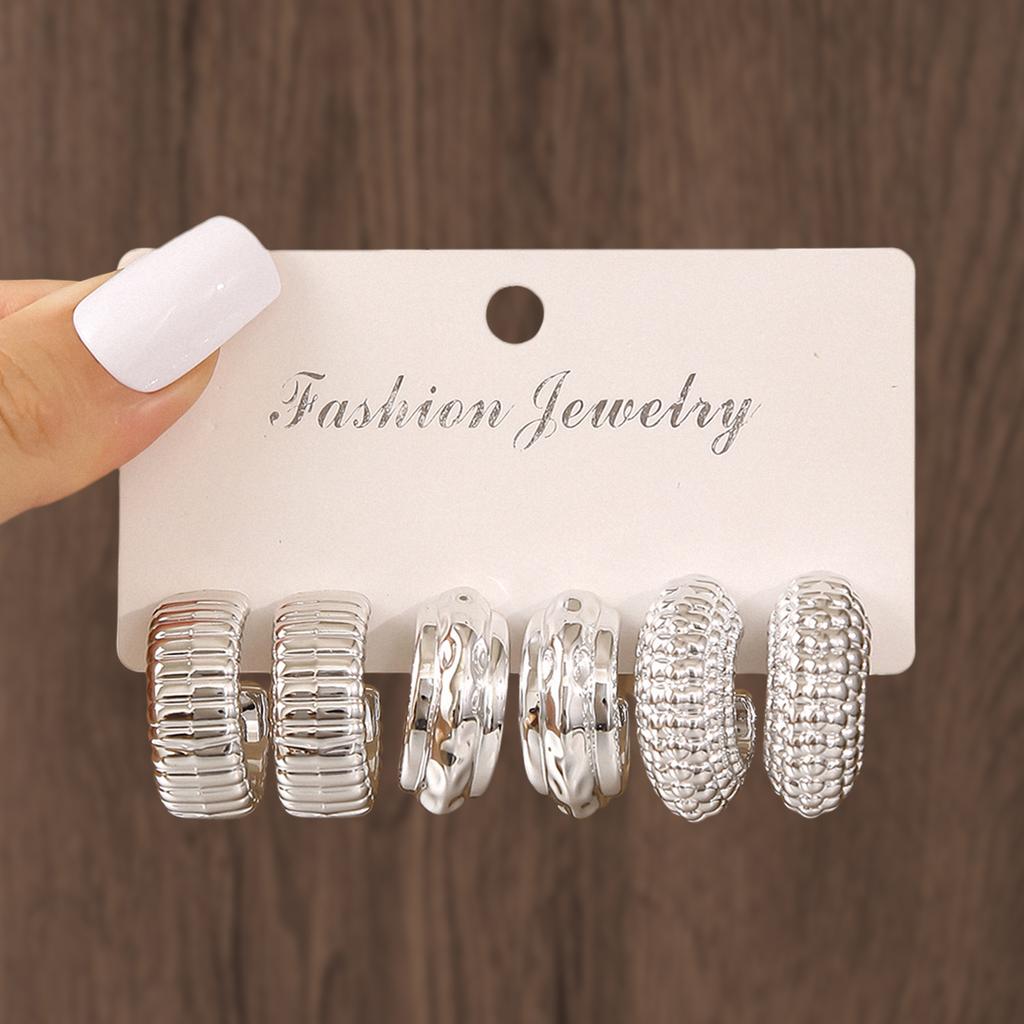 Foreign Trade Hot-selling Explosion Geometric Shape Water Drop Earrings Set CCB Exaggerated Earrings Elegant and Versatile