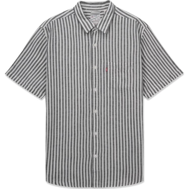 

Мужская футболка Levis с цветными блоками, в полоску, с удобными короткими рукавами, серая, белая, 86624-0049 XS