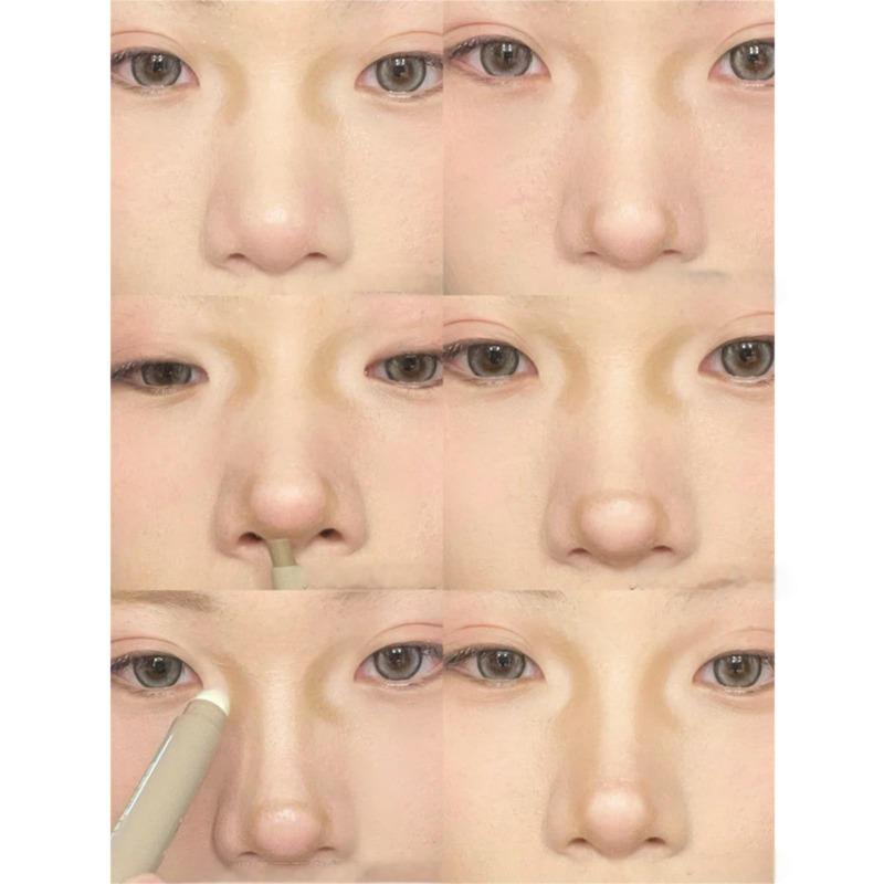 Creion de Contur Dublu pentru a Modifica Contururile, Fixa Machiajul, Dezvolta Culoarea, Lumina Tenul Obosit, Rezistent la Apă și Transpirație