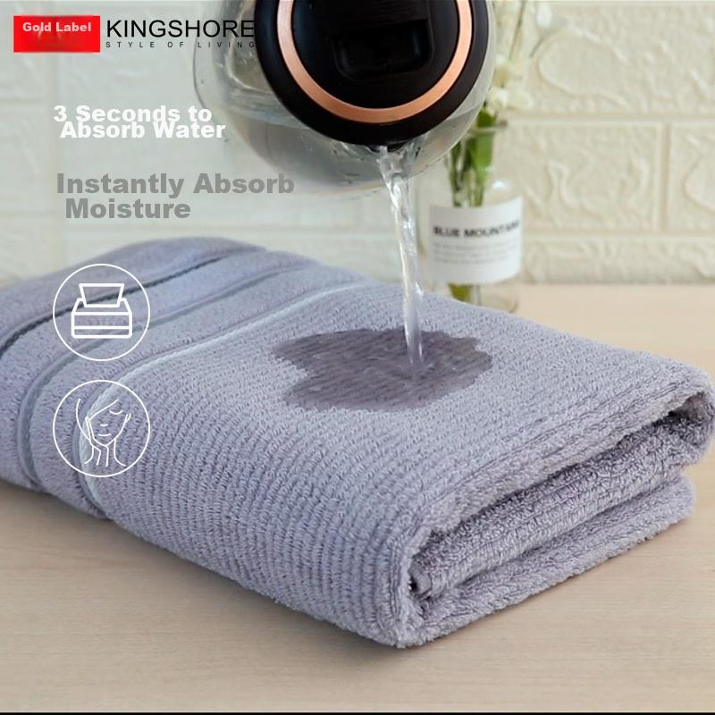 KING SHORE Bath Towel, Class A Pure Cotton, Extra Large And Thick, for Adults, Soft, Absorbent, Skin-Friendly, 140*72cm, 445g, Gray