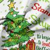 3pcs Christmas Tree & Snowflake Duvet Cover Set - Festive Holiday Bedding With "Stink! Stank!" Text Print Green & Red Design
