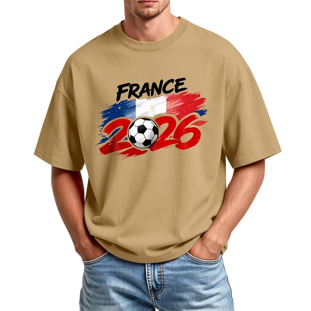 Men's Printed Round Neck T-Shirt Casual Sports Short-Sleeve Top