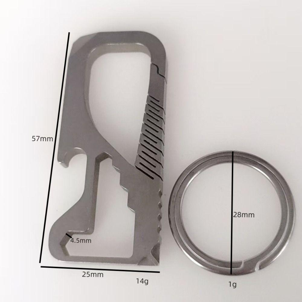 Multi-functional Bottle Opener Real Titanium Alloy Super Lightweight EDC Key Rings Tool Hanging Keychains Buckle Pendant 4