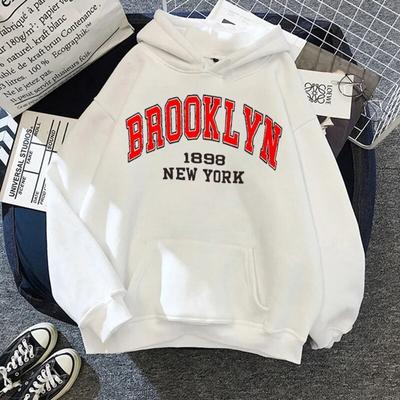 Boston Brooklyn Letter Print Hoodie Unisex Fashion Coat Oversized New York Hoodies Sweatshirt Female Unisex Sweats Brooklyn Clothes