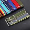 Fashion Watchband Stripe Replacement Men Women Nylon Watch Band with Silver Pin Buckle 20mm 22mm Strap for Rolex Band for Omega